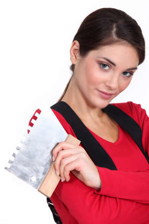 Woman plastererの写真素材