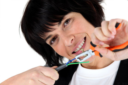 Woman electrician