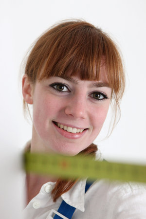 Glass measuring redhead