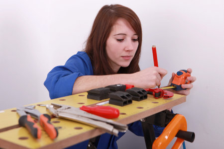 Woman measuring