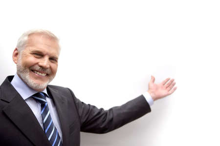 Businessman gesturing with handの写真素材