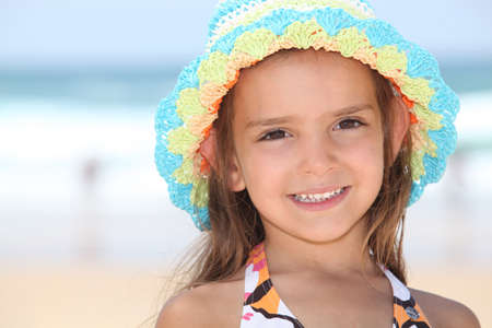 Little girl with hatの写真素材