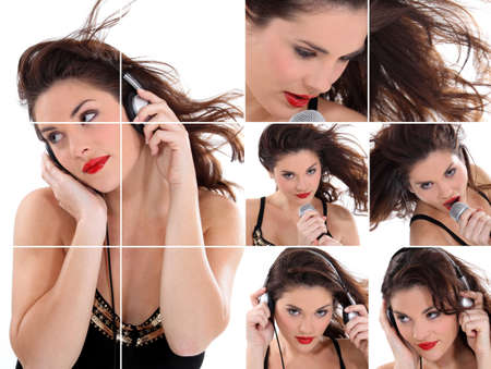 Portraits of gorgeous singerの写真素材