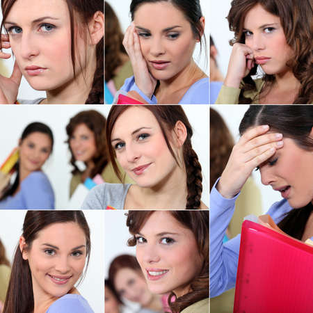 Student letting pressure to herの写真素材