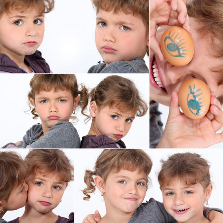 Various shots of young sisters