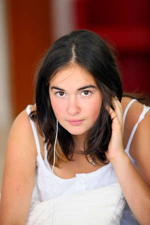 Teen with headphonesの写真素材