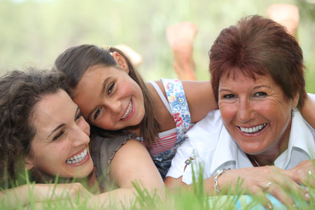 Three generations of women