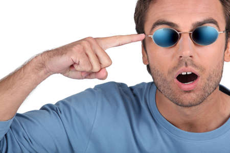 Surprised manの写真素材