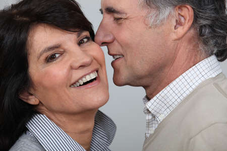 senior couple embracingの写真素材