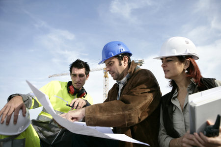 Construction team on site