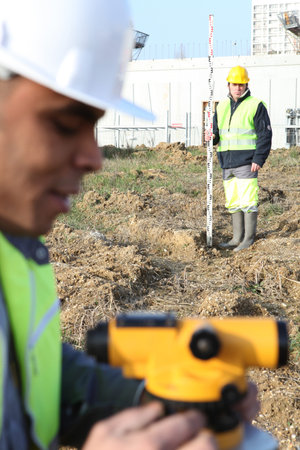 Surveyor on site
