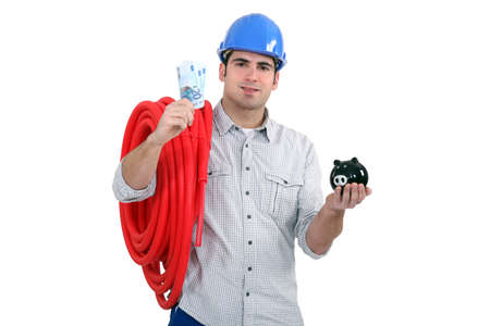 A plumber and his savings の写真素材