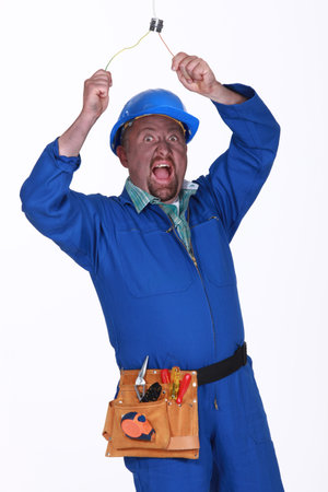 Man being electrocuted