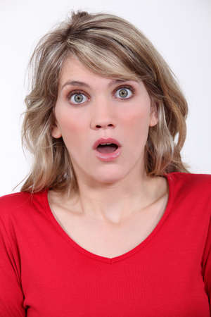 woman looking surprisedの写真素材
