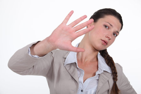 Women with a gesture of rejection