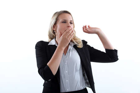 woman yawningの写真素材