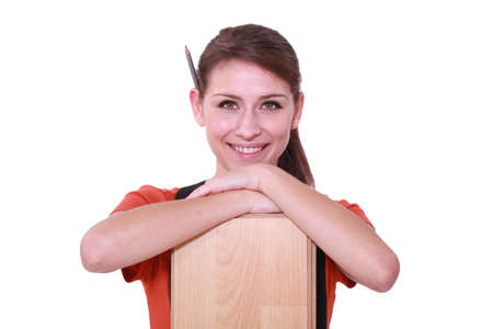 Woman taking a breakの写真素材