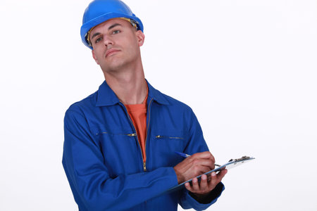 Workman with a clipboard