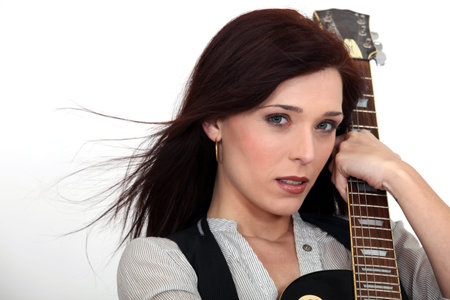 Young woman with a guitar