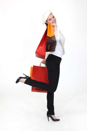 woman with bagsの写真素材