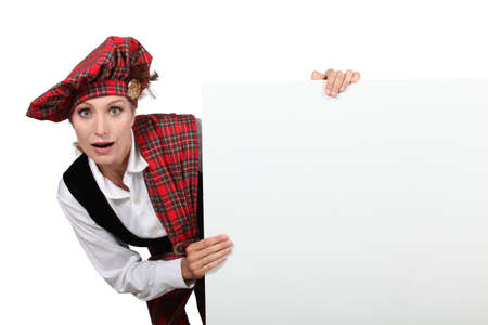 woman in scottish costumeの写真素材