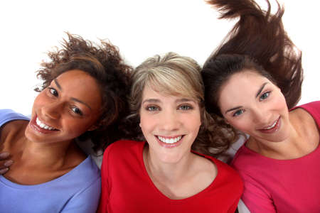 three positive womenの写真素材