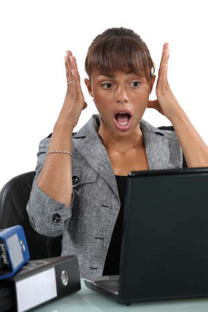 A forgetful secretaryの写真素材