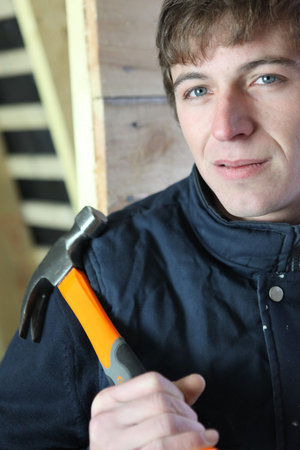 Man with a hammerの写真素材