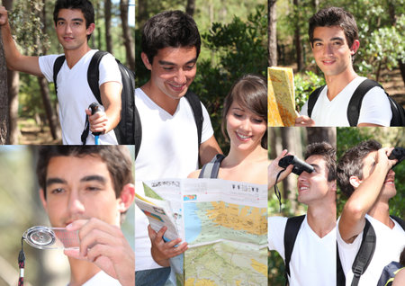 teenagers on a mountain hike