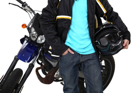 Boy with his motorbike
