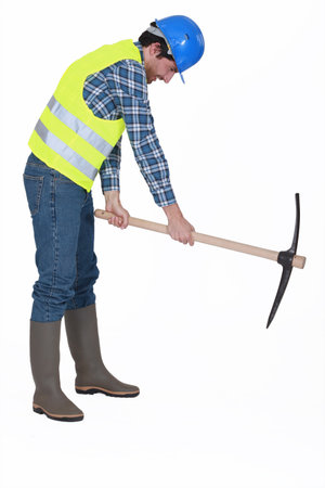Handyman with a pickaxe.