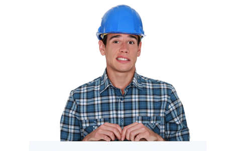 Apprehensive builderの写真素材