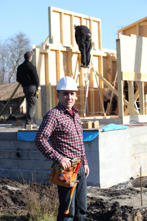 Confident foreman on a construction site