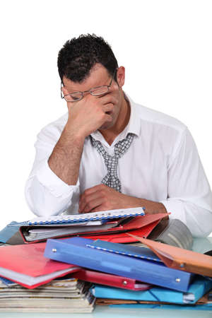 Overworked employeeの写真素材