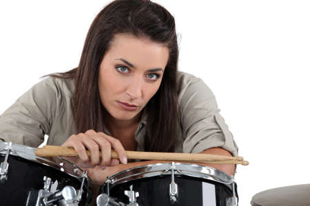Female drummerの写真素材