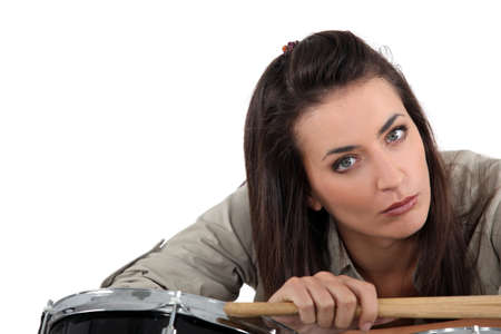 Female drummerの写真素材