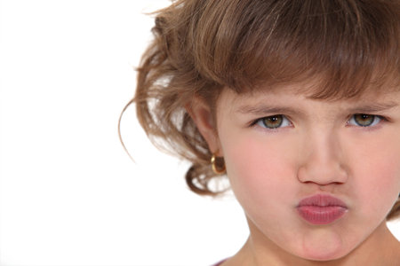 little girl sulking