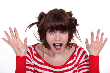 Surprised girlの写真素材