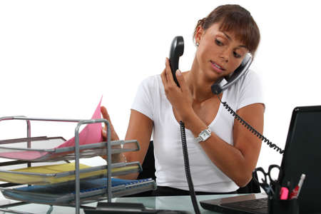An overwhelmed secretary の写真素材