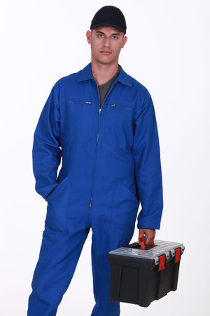 Manual worker with tool kit