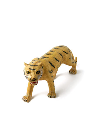 Plastic toy tigerの写真素材