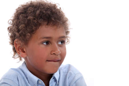 Child with curly hairの写真素材
