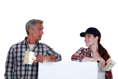 Father and daughter decorating partnership