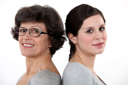 Woman and her adult daughterの写真素材