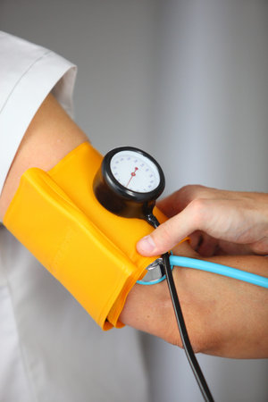 Blood pressure being taken