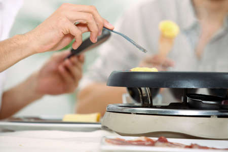 electric raclette grillの写真素材