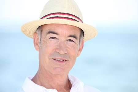 Old man on holidayの写真素材