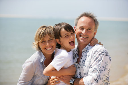 happy family on the beach