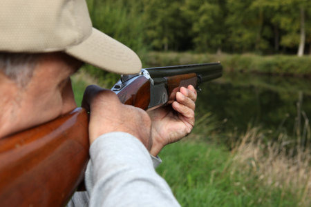 Hunter with shotgun
