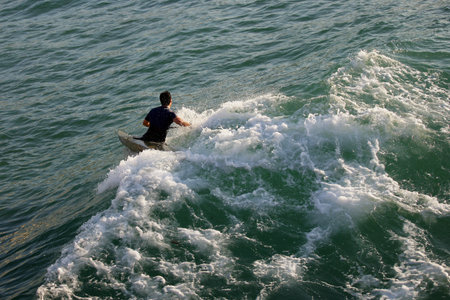 man surfing